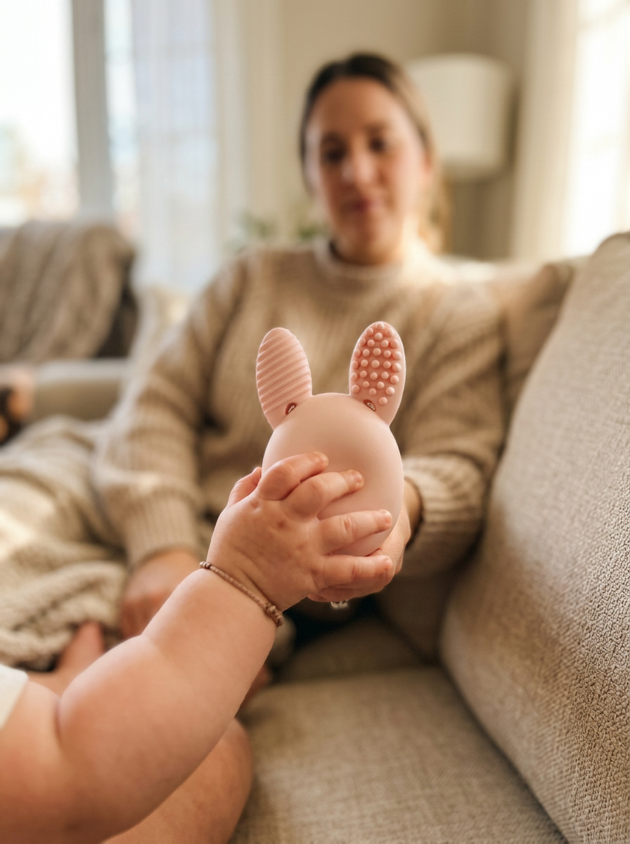 Bunny Egg Silicone Teether Sensory Toy